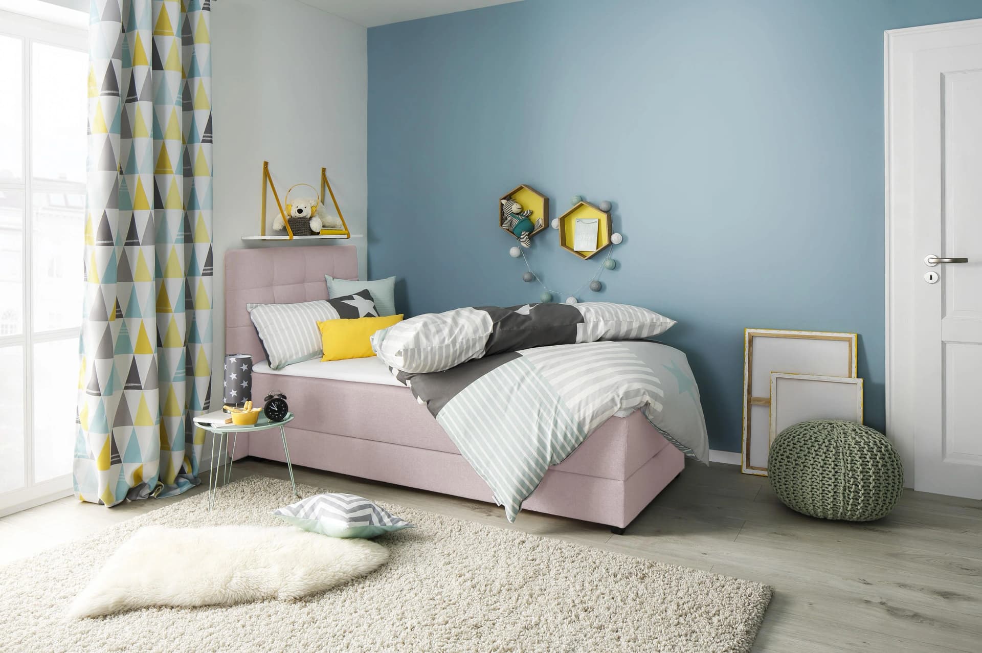 Boxbett HOME AFFAIRE Mieke Rosa mit Bettkasten und Topper