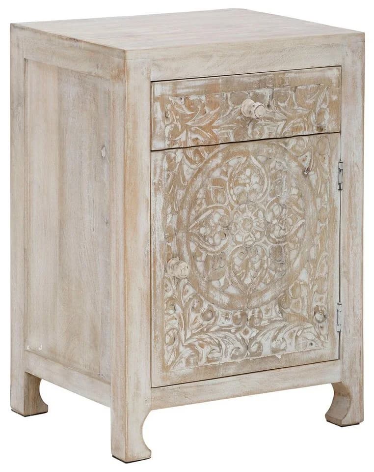 OTTO HOME Bonstetten Nachtkommode Beige Massivholz
