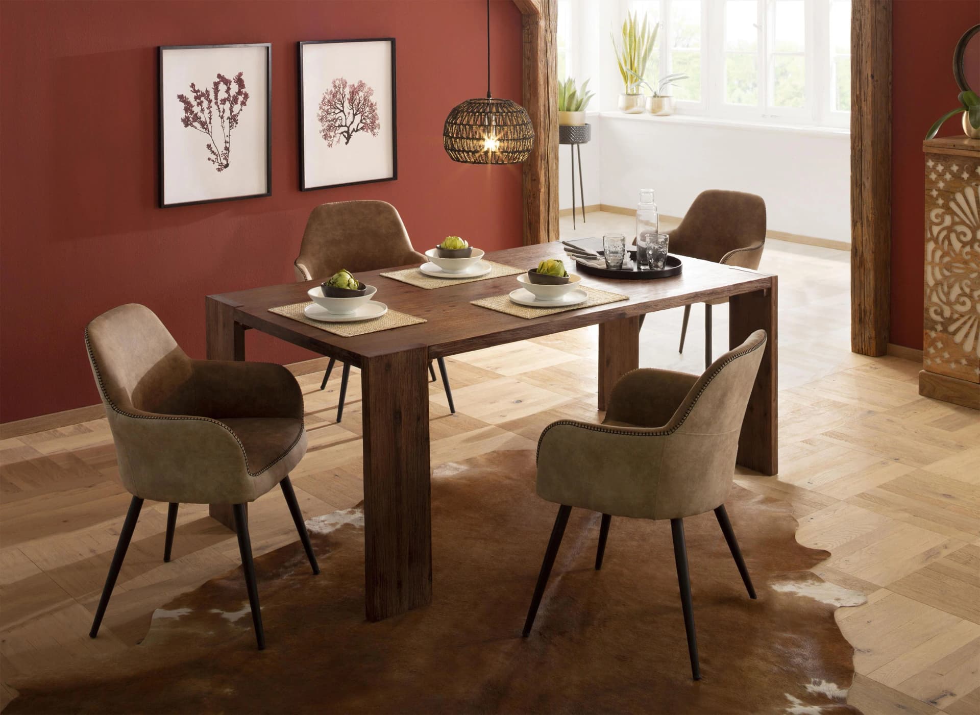 Esstisch HOME AFFAIRE Marbella Massivholz Akazie 180x90 cm