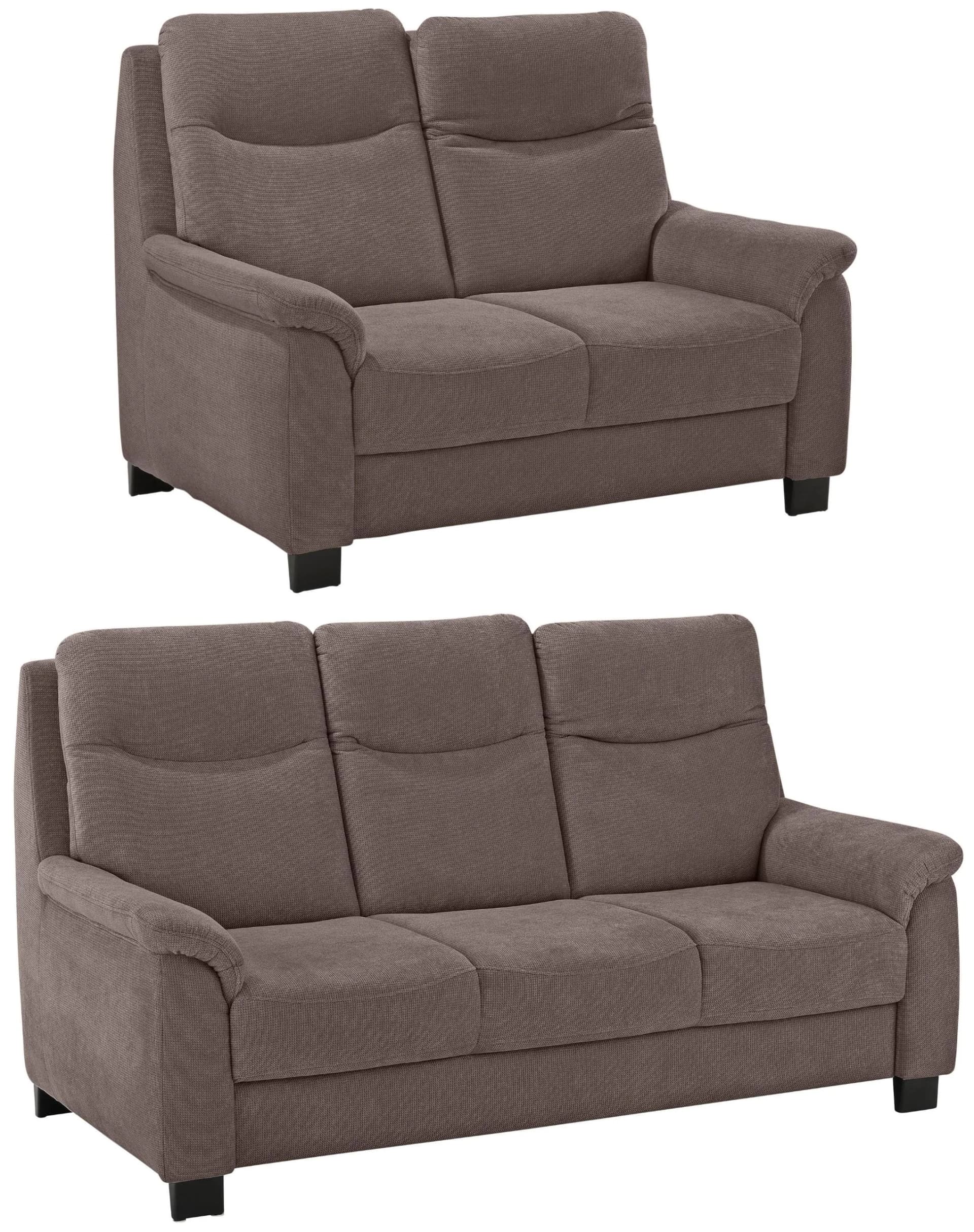 Sitzgruppe HOME AFFAIRE Boccaccio Grau Taupe mit Federkern