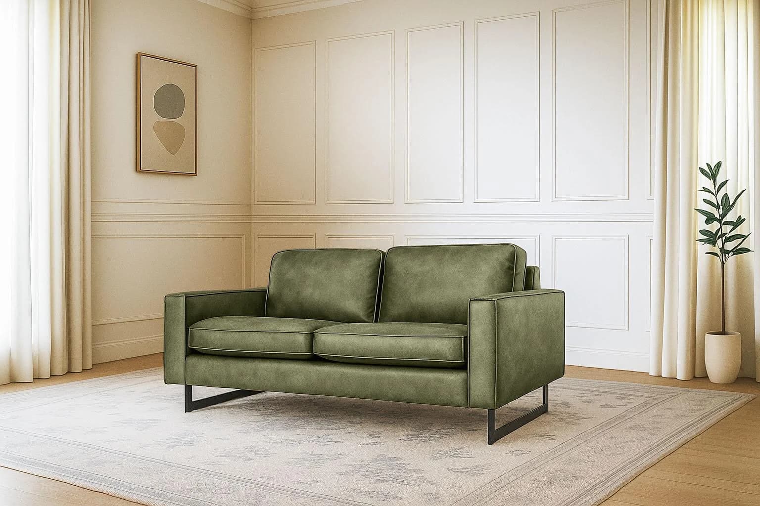 Home Affaire Pinto 2-Sitzer Sofa Grün Microfaser