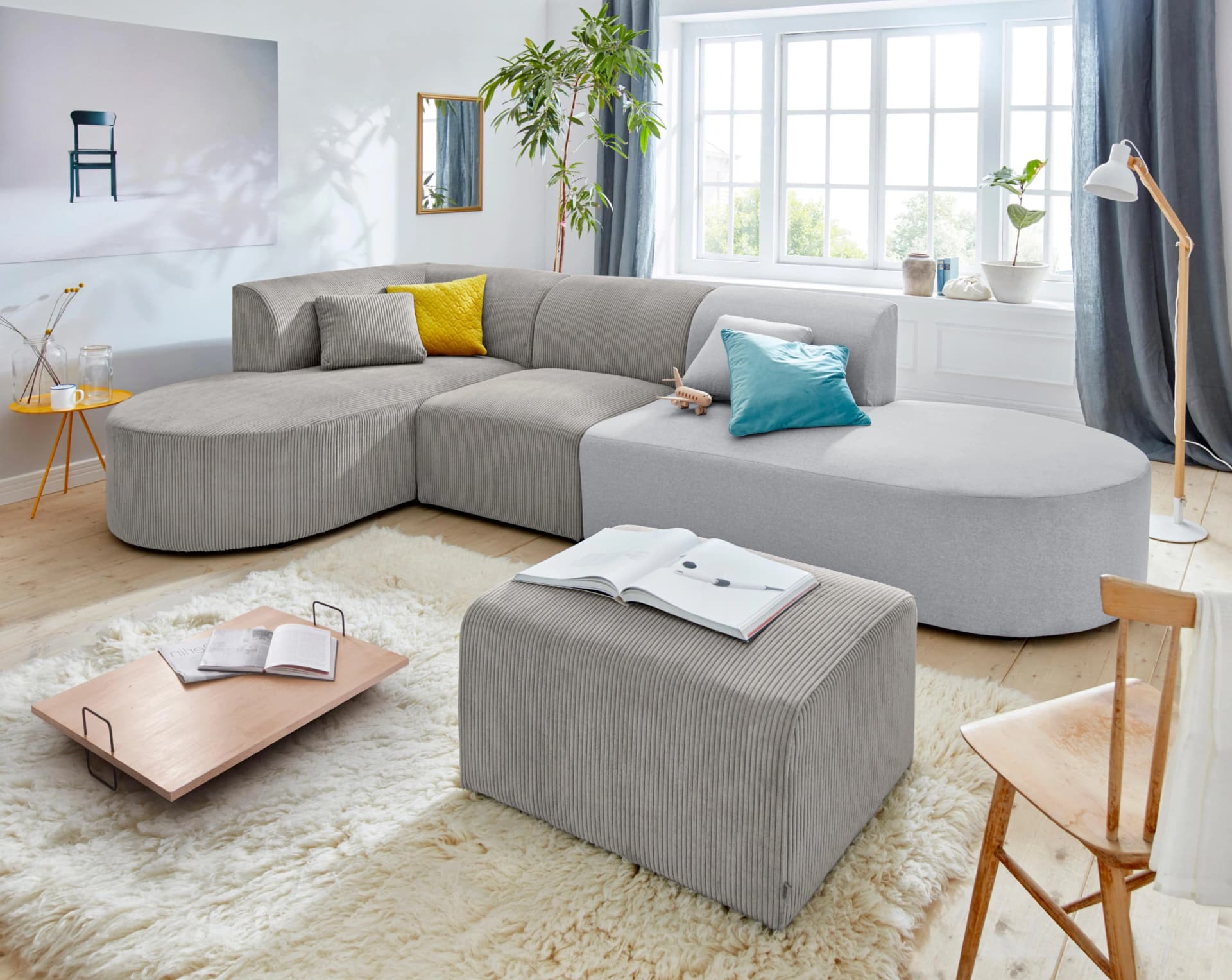OTTO HOME Sofa-Eckelement Alesund Cord Hellgrau