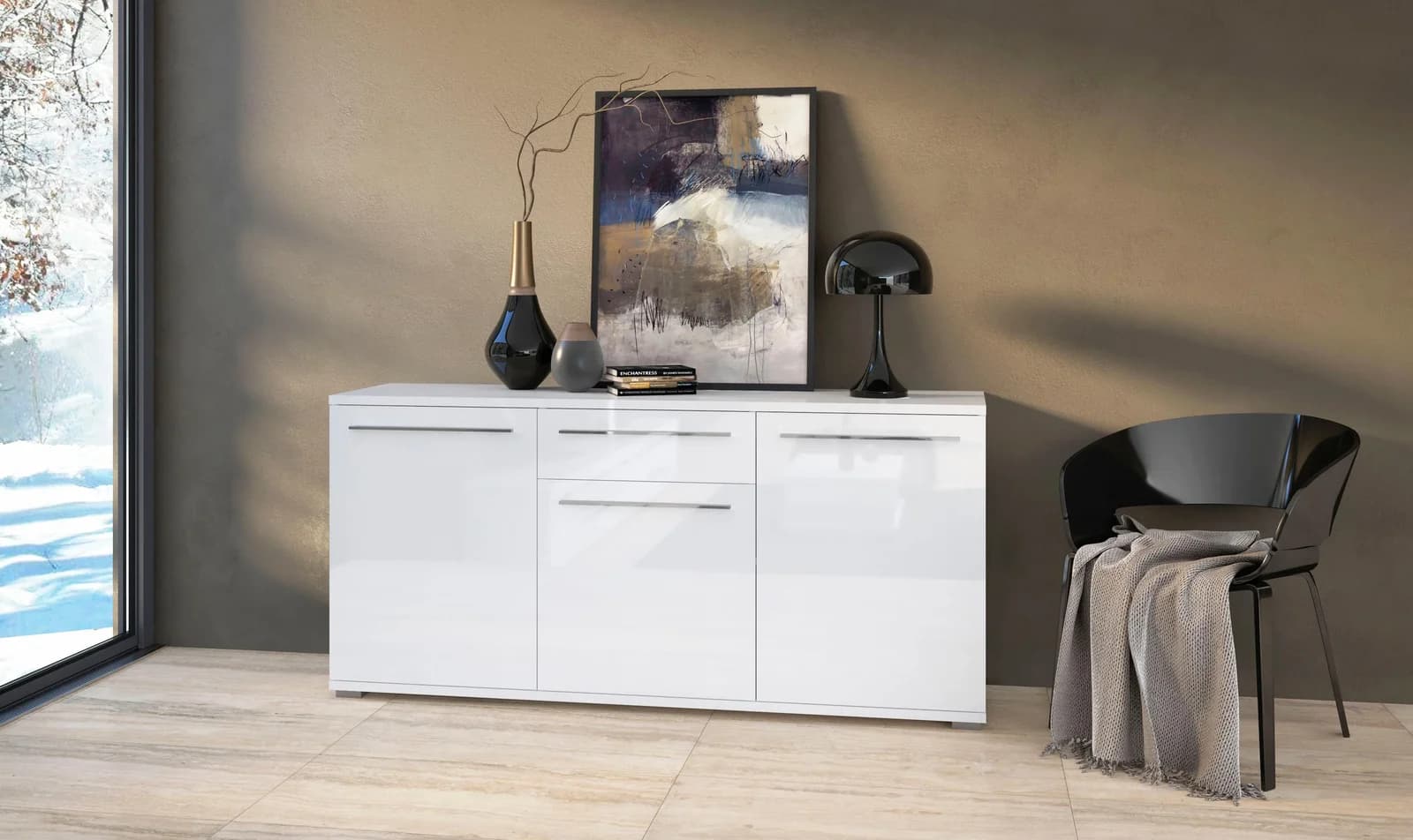 OTTO HOME Kommode Piano Weiß Hochglanz mit Soft-Close