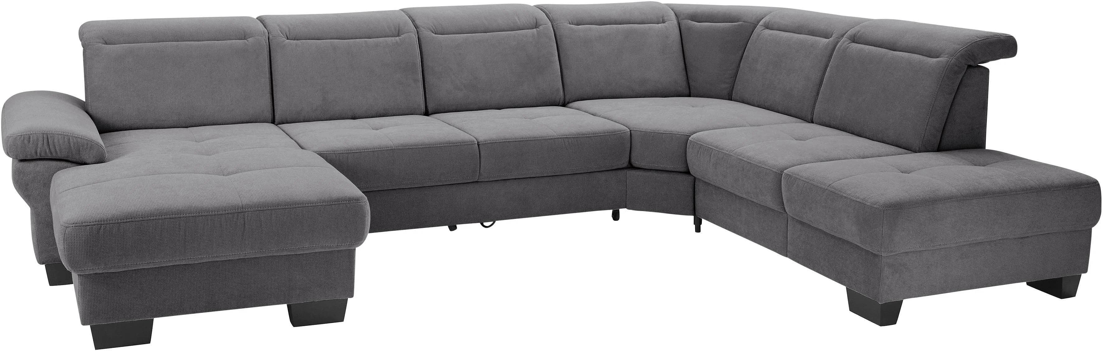 Home Affaire Wohnlandschaft Cornwall U-Form Grau mit Sitztiefenverstellung
