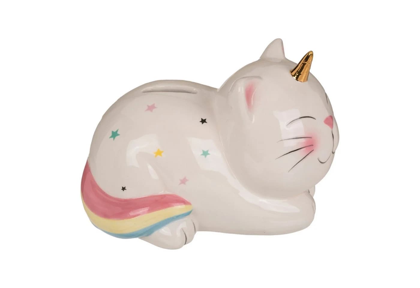 Out of the Blue Spardose Einhorn Katze Bunt Keramik Sparschwein