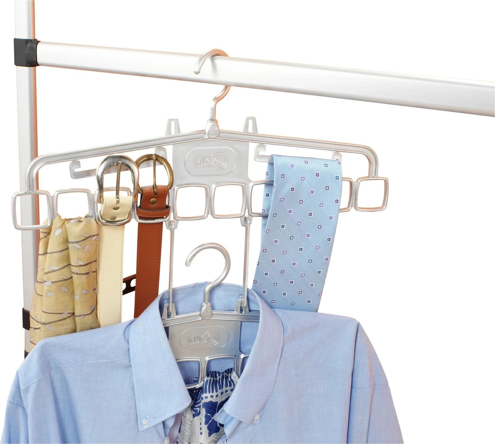 Ruco Variabler Kleiderbügel 4er Set Silber Kunststoff