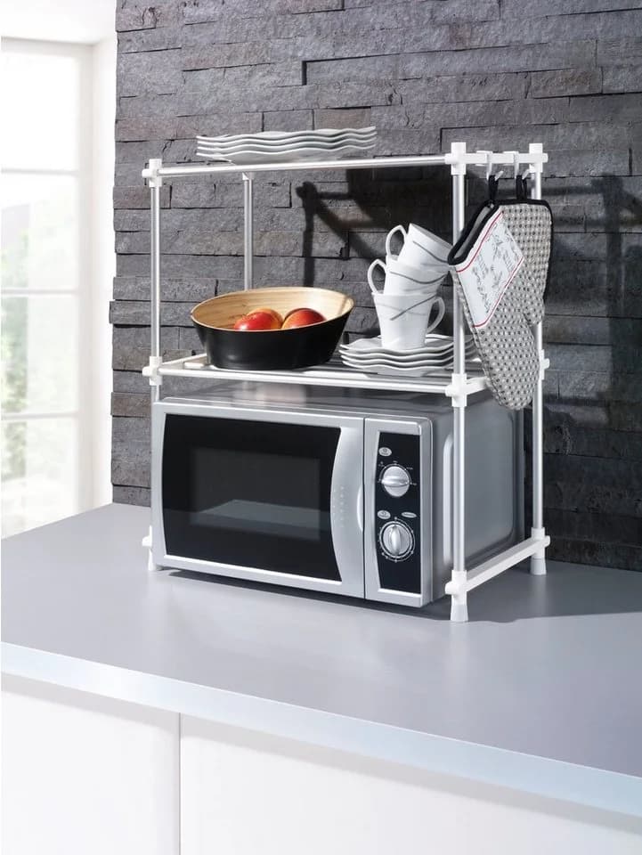 Ruco Küchenregal Weiß Aluminiumfarben 2 Ebenen