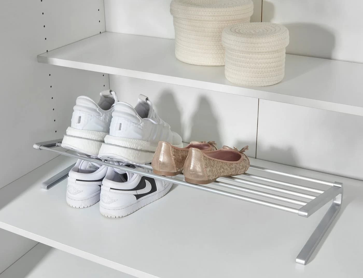 RUCO Schuhregal Silber Aluminium Breitenverstellbar