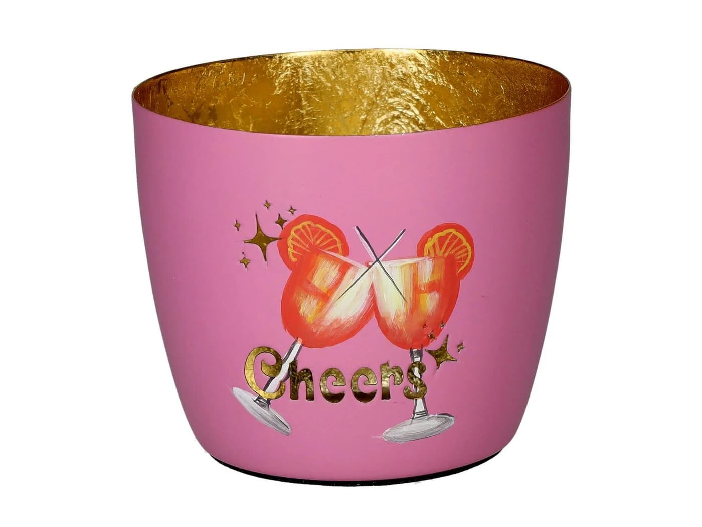 Giftcompany Windlicht Madras Cheers rosa/gold 8,5cm