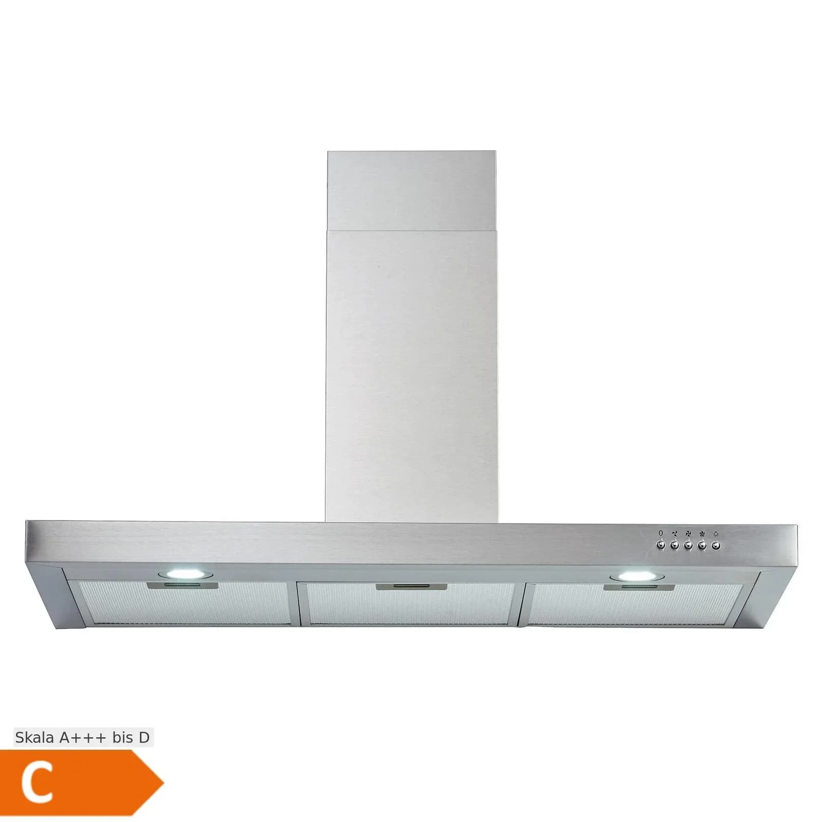 PKM Kaminhaube 9004W 90cm Edelstahl LED Abluft/Umluft
