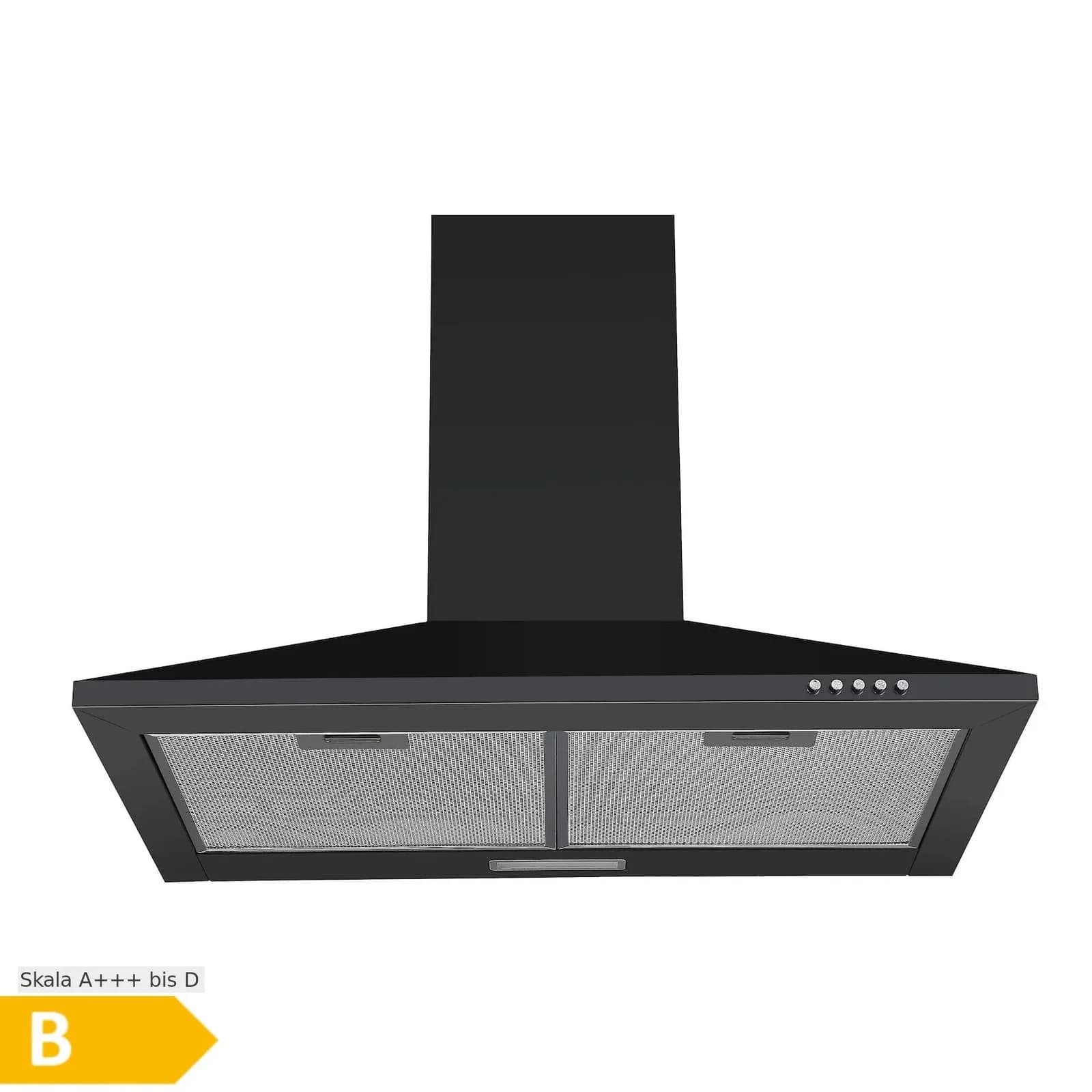 PKM Kaminabzugshaube 6091BH - 60cm, Schwarz, LED, Wandesse