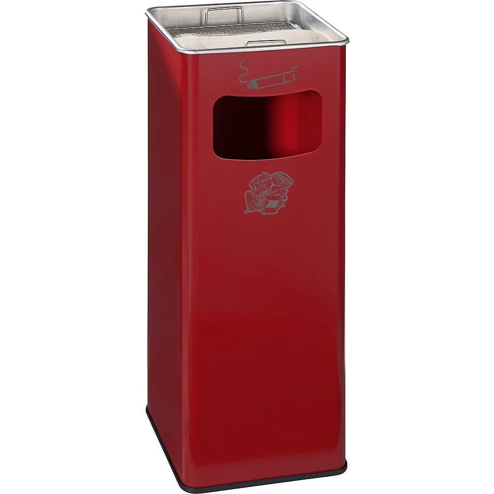 VAR Abfallsammler 32 Liter mit Ascher B 25R Rot