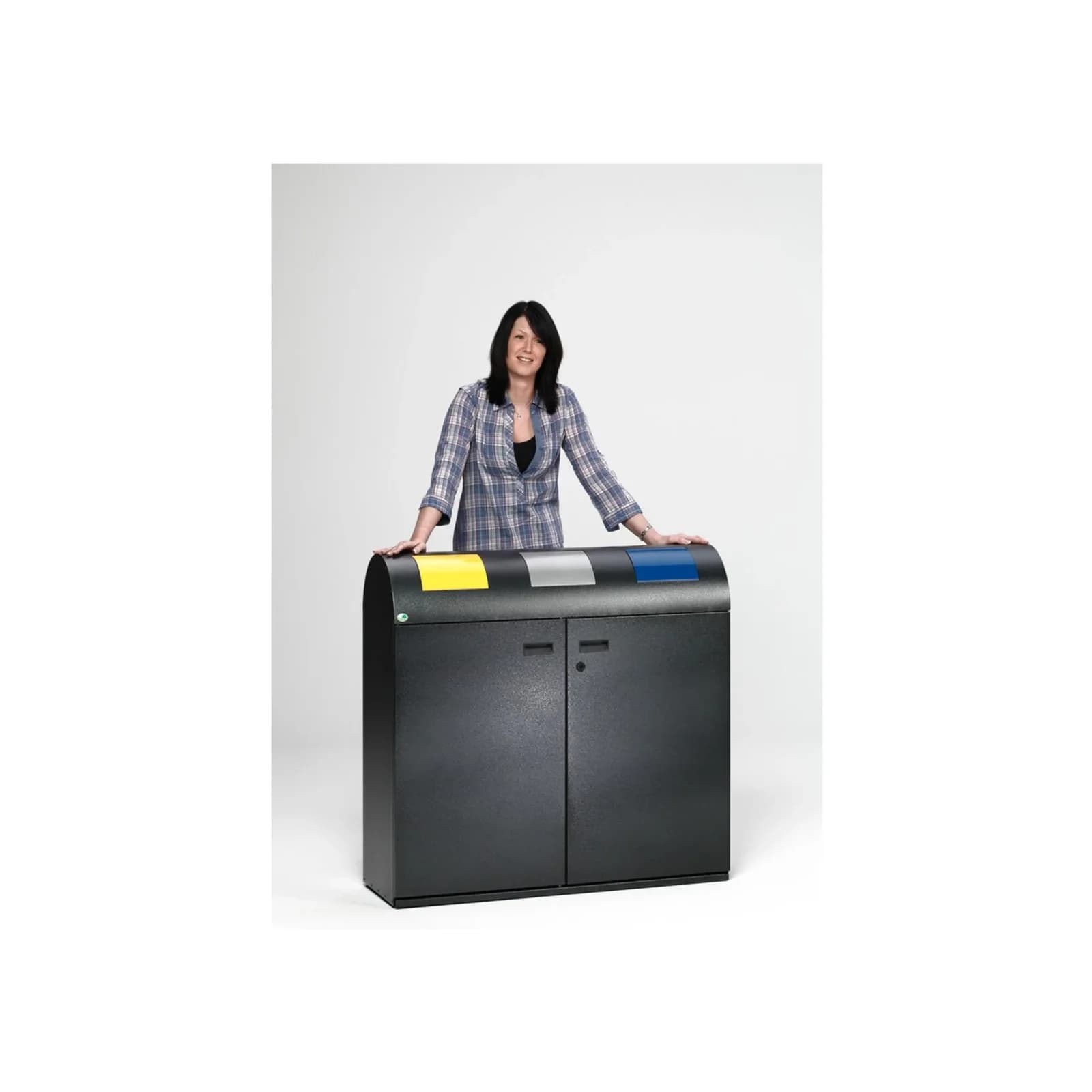 VAR Wertstoffsammelstation WS 100R, 3 x 80 Liter Antiksilber