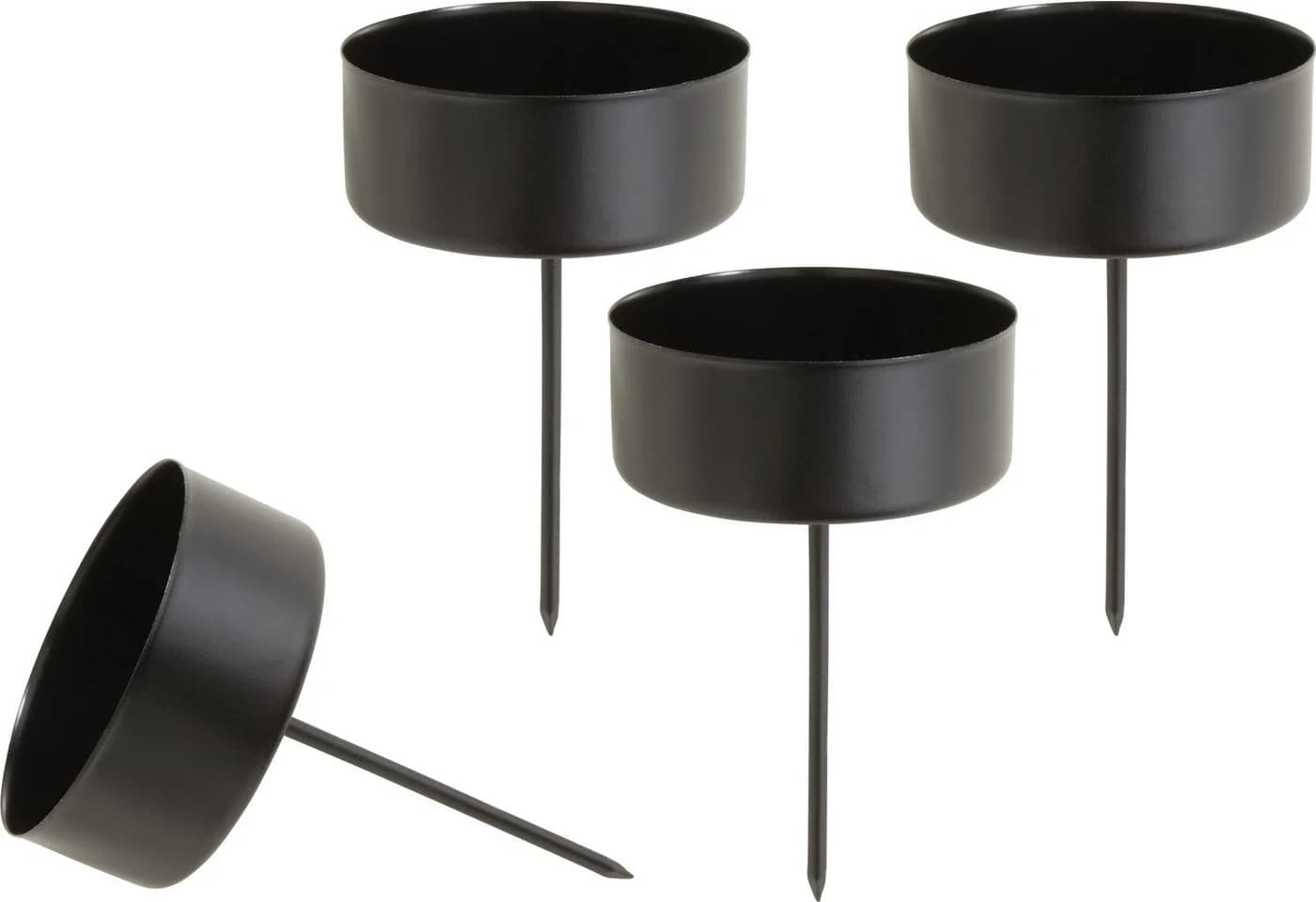 OTTO DE Metall-Teelichthalter Set 4 Stück Schwarz