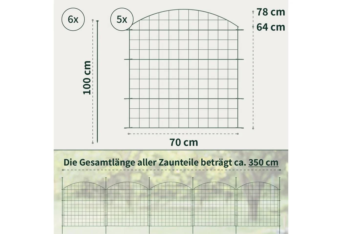 VERDOBA Metall Gitterzaun Teichzaun Hundezaun Grün