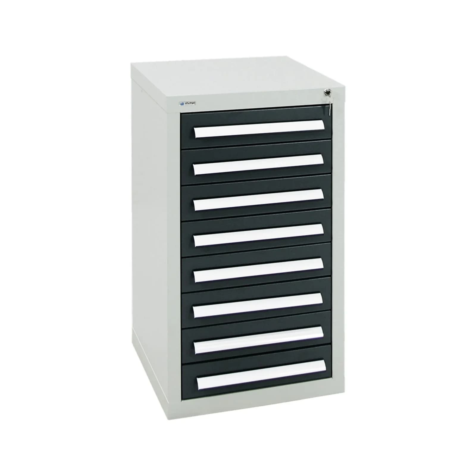 Stumpf Schubladenschrank Serie T-100/35-1, 8 Schubladen, Metall, Grau