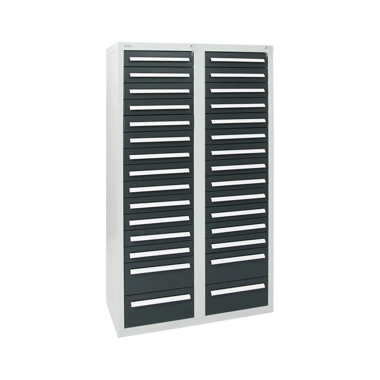 Stumpf Schubladenschrank Serie T-100/35-1 mit 30 Schubladen grau