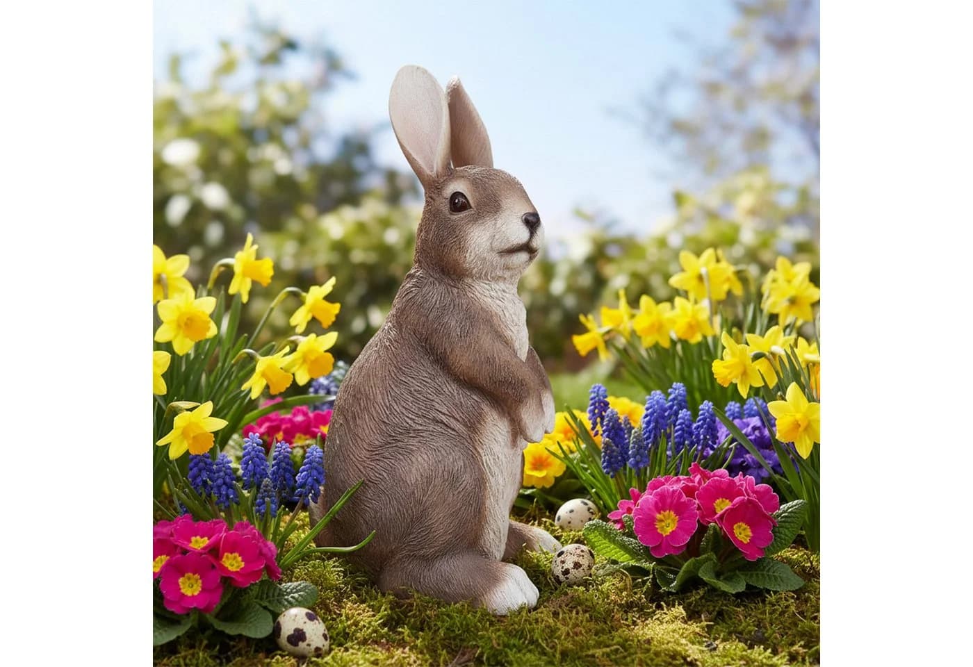 colourliving Osterhase Realistische Hasenfigur für Garten & Wohnbereich – Osterdeko