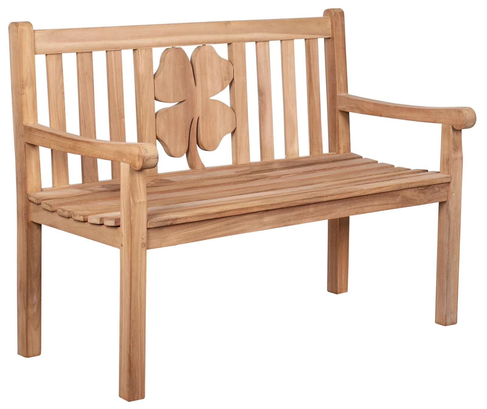 DeVries Gartenbank WOODIE KLEEBLATT Teak massiv