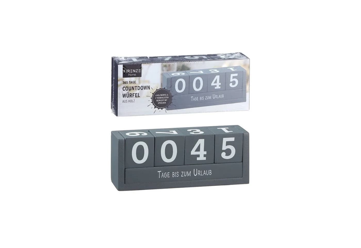CEPEWA Countdown Kalender aus Holz grau