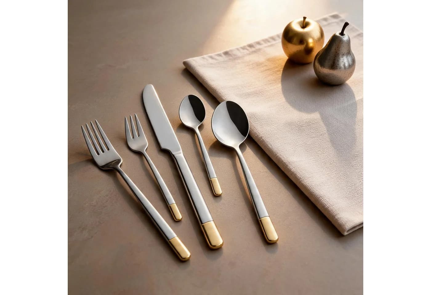 Mulex Besteck-Set Oceanside 60-tlg. Edelstahl 18/0 silber vergoldet