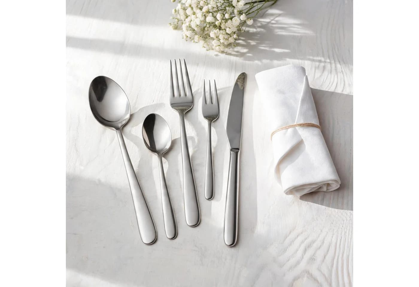 MULEX Besteck-Set Iowa 18.10, 60-tlg., silber, Edelstahl, spülmaschinengeeignet