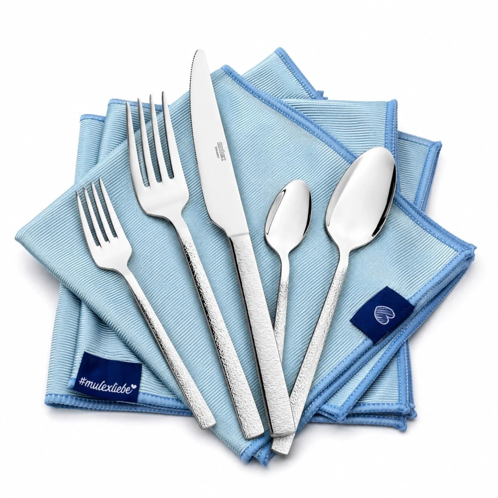 Mulex Besteckset GENUA 63-tlg. Edelstahl 18/0 mit 3 Mikrofasertüchern