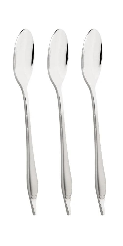 Mulex Fingerfood-Löffel Set satiniert Silber Edelstahl Esslöffel