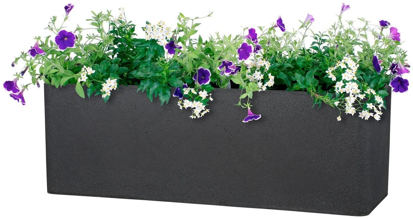 Scheurich Blumentopf 80/140 ALEA BOX Schwarz Kunststoff Beton-Optik