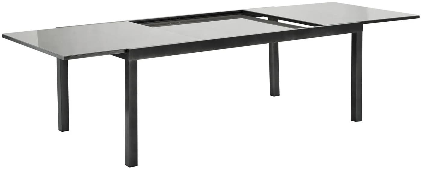 MERXX Gartentisch Grau Ausziehbar Aluminium Glas