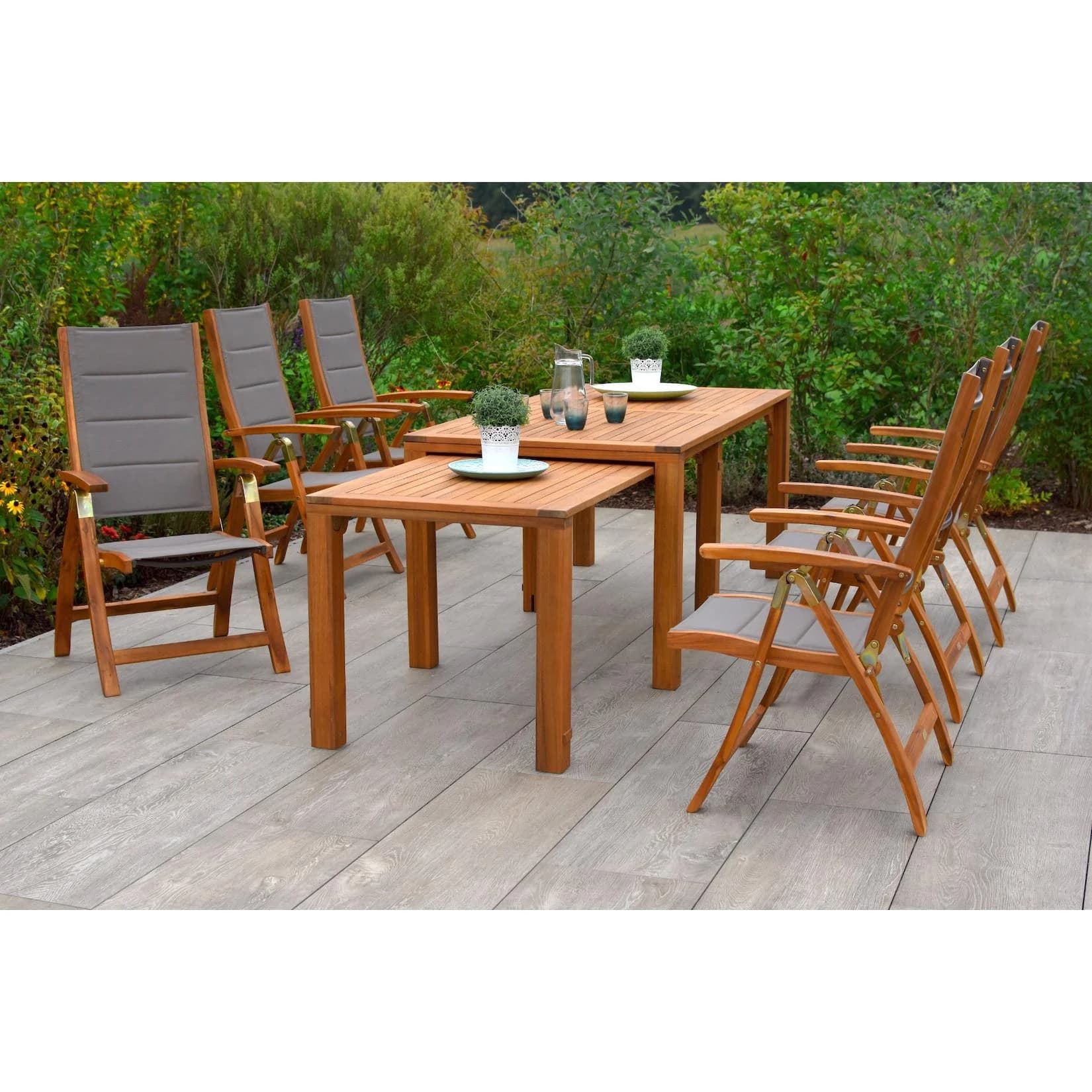 MERXX Garten-Essgruppe Acapulco 7-tlg. mit ausziehbarem Tisch