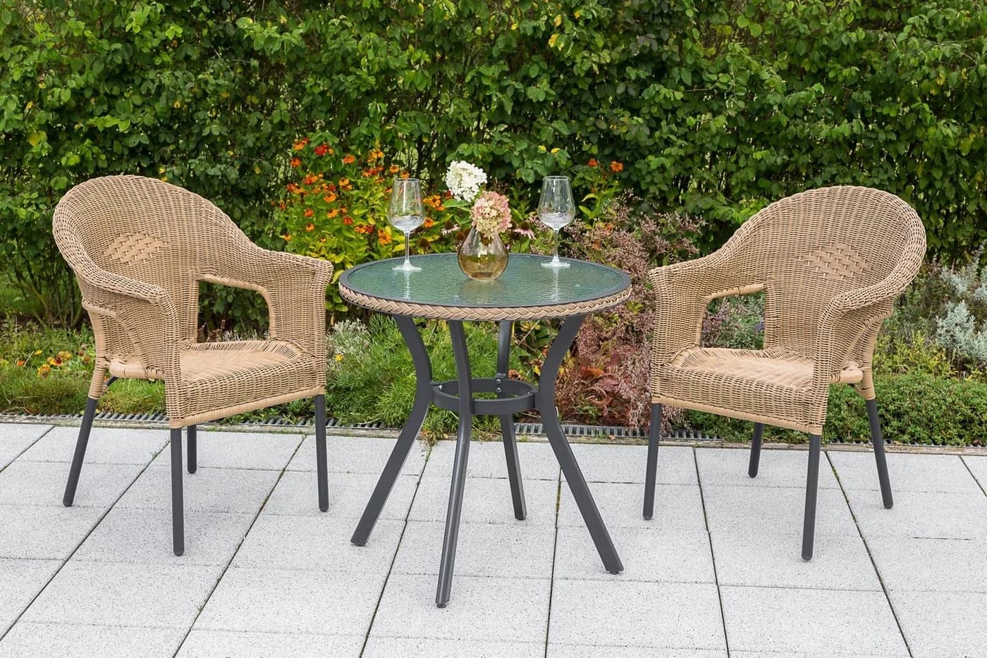 MERXX Gartentisch Ravenna Grau Anthrazit Aluminium Glas