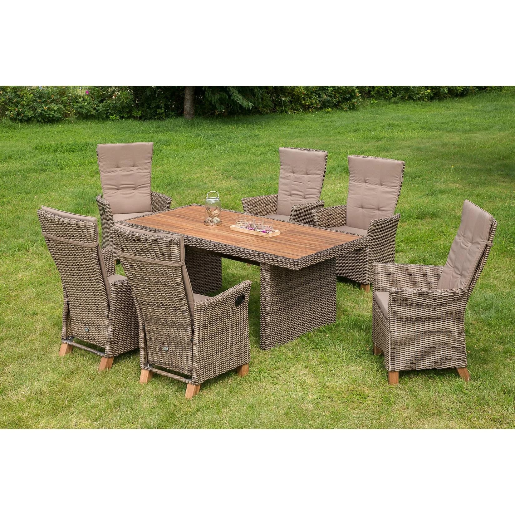 Merxx Toskana Gartenmöbelset 13tlg. mit Tisch und Kissen