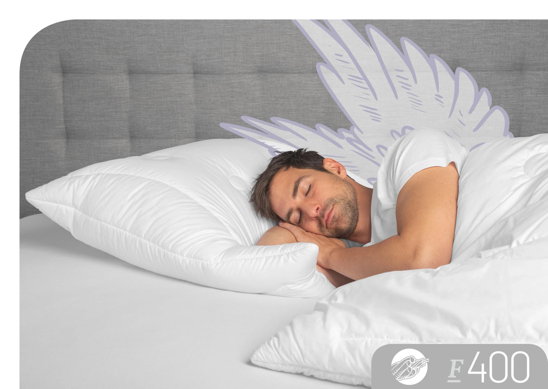 Baumwollkissen SCHLAFSTIL F400 100% Baumwolle 100% Polyester 80x80 cm