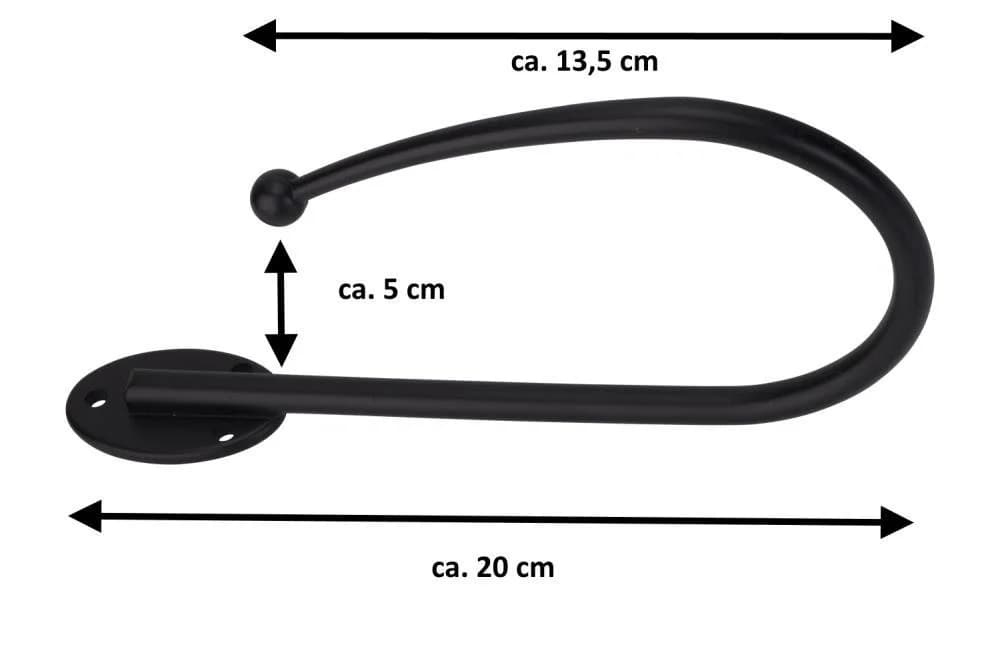 DécoProfi Raffhalter 1 Stück Raffbügel Schwarz Metall
