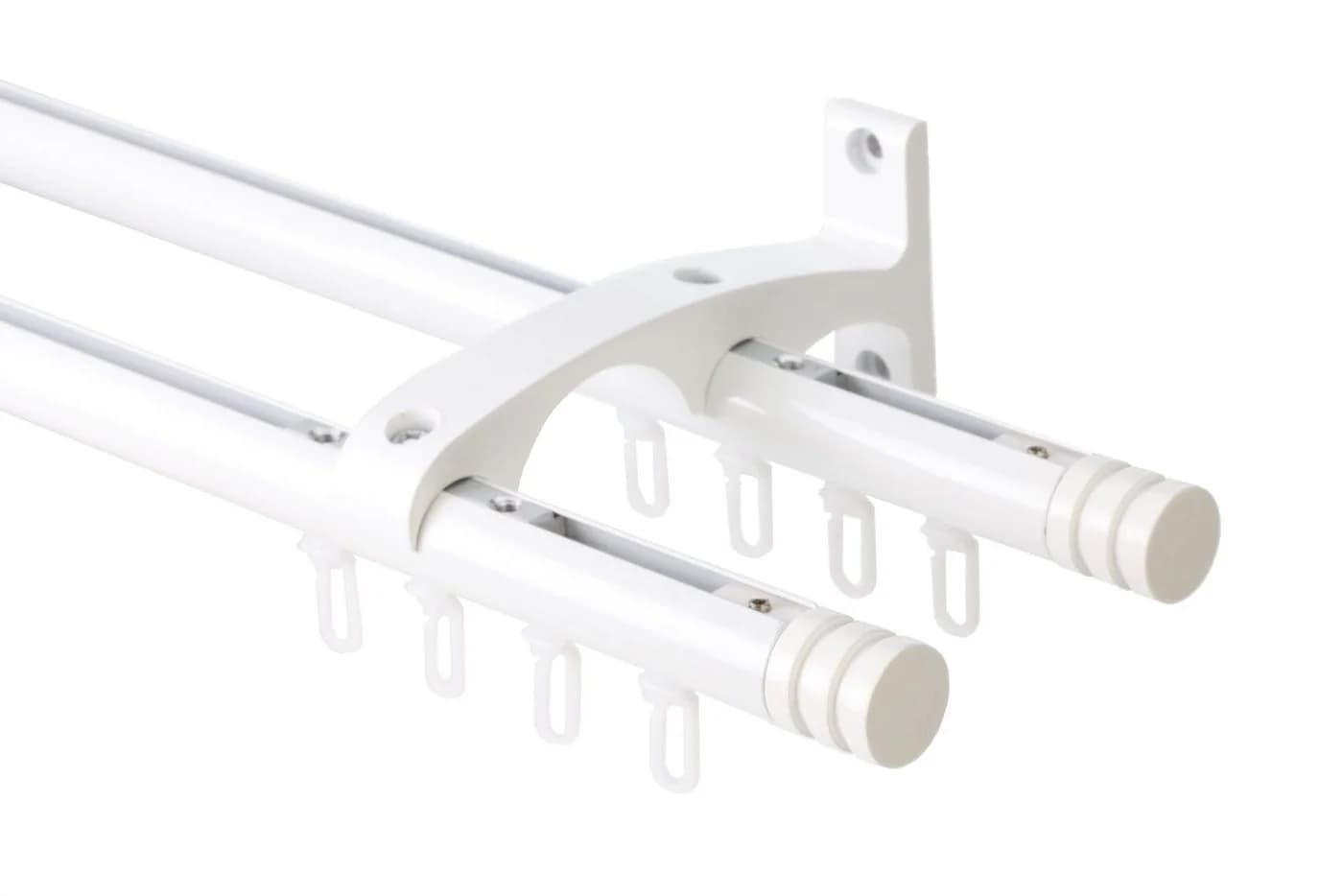 DécoProfi Innenlaufschiene Gardinenstangen Set 2-läufig Aluminium