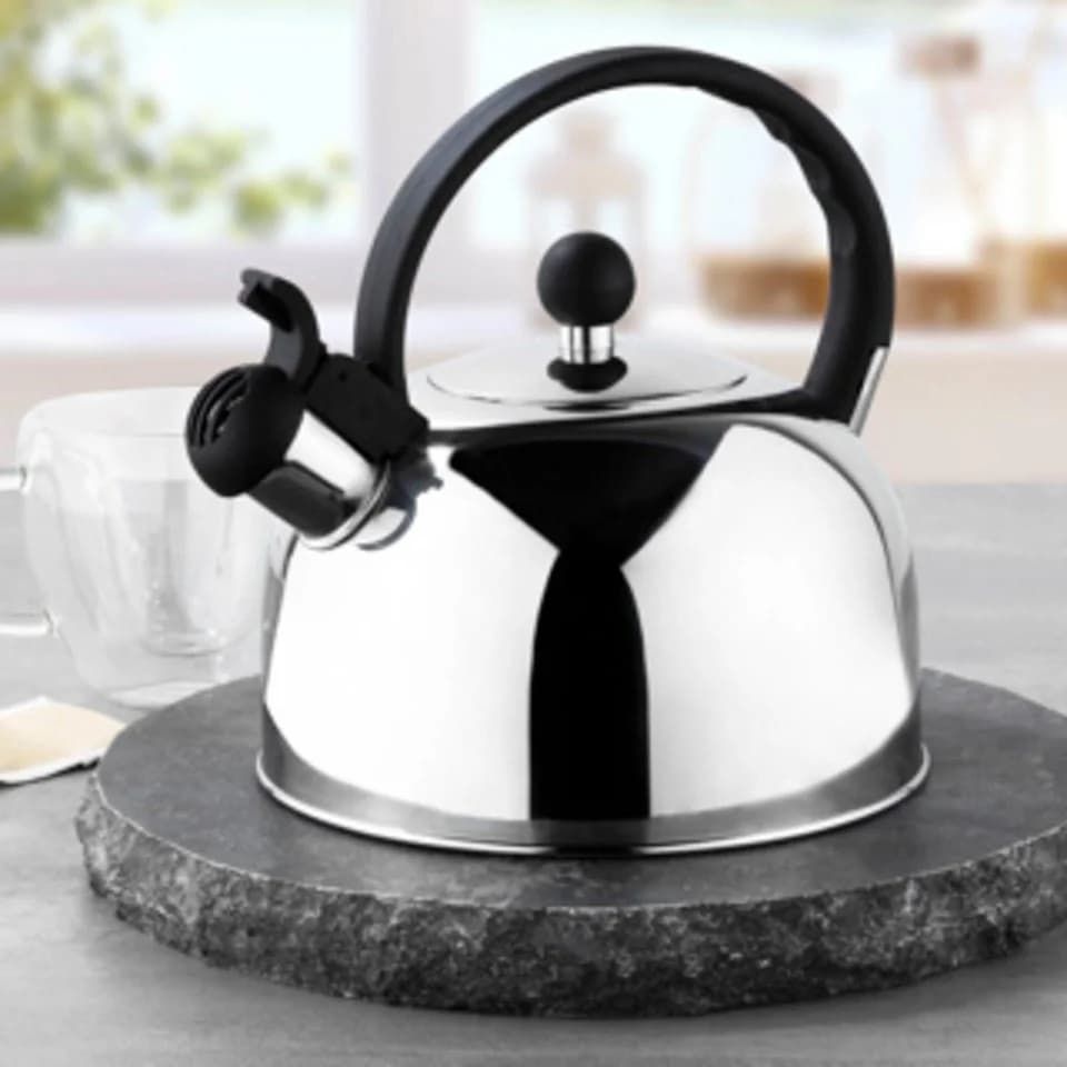 Haushalt International Wasserkessel Flötenkessel 2,5L Induktion Edelstahl
