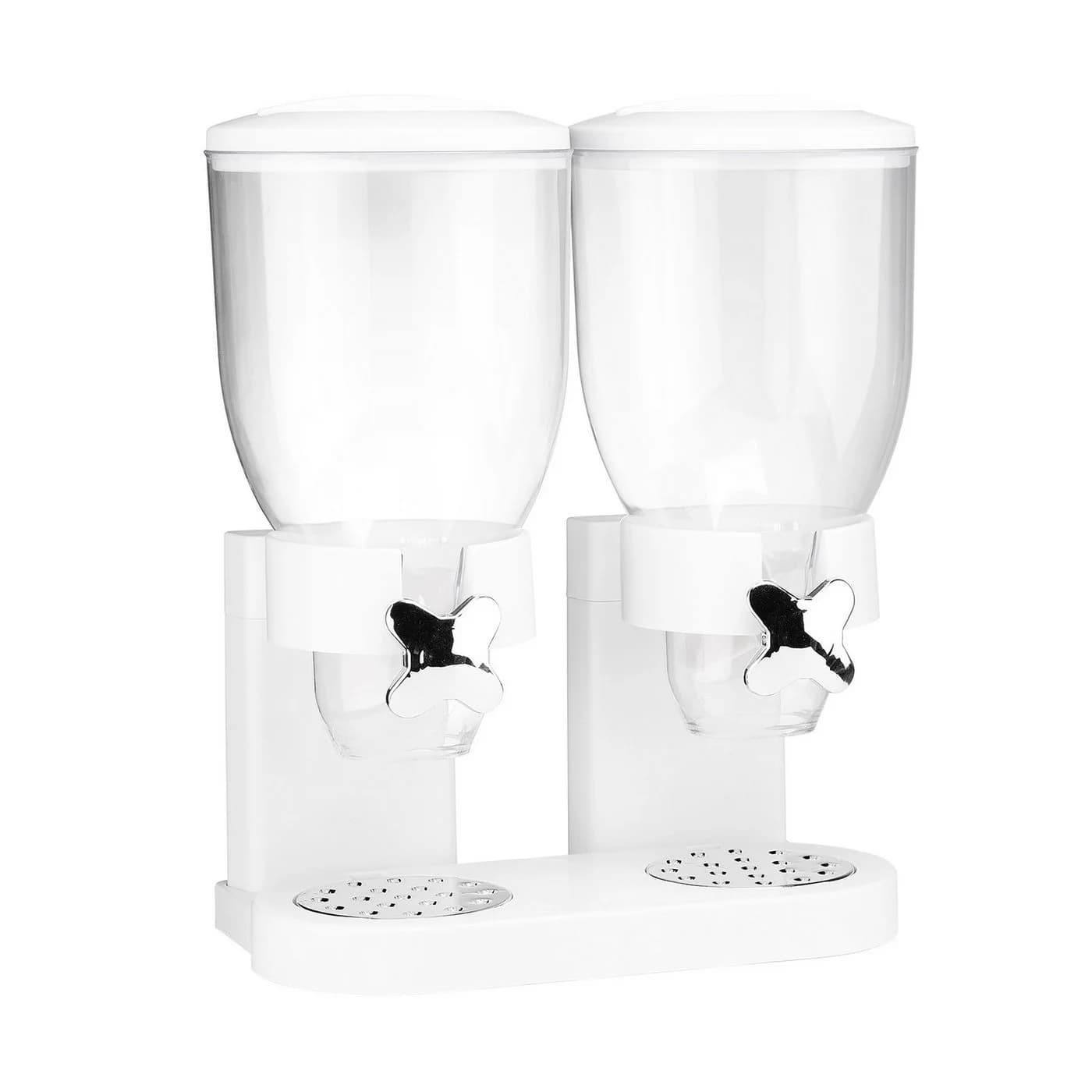 Haushalt International Doppel Müslispender Weiß Transparent