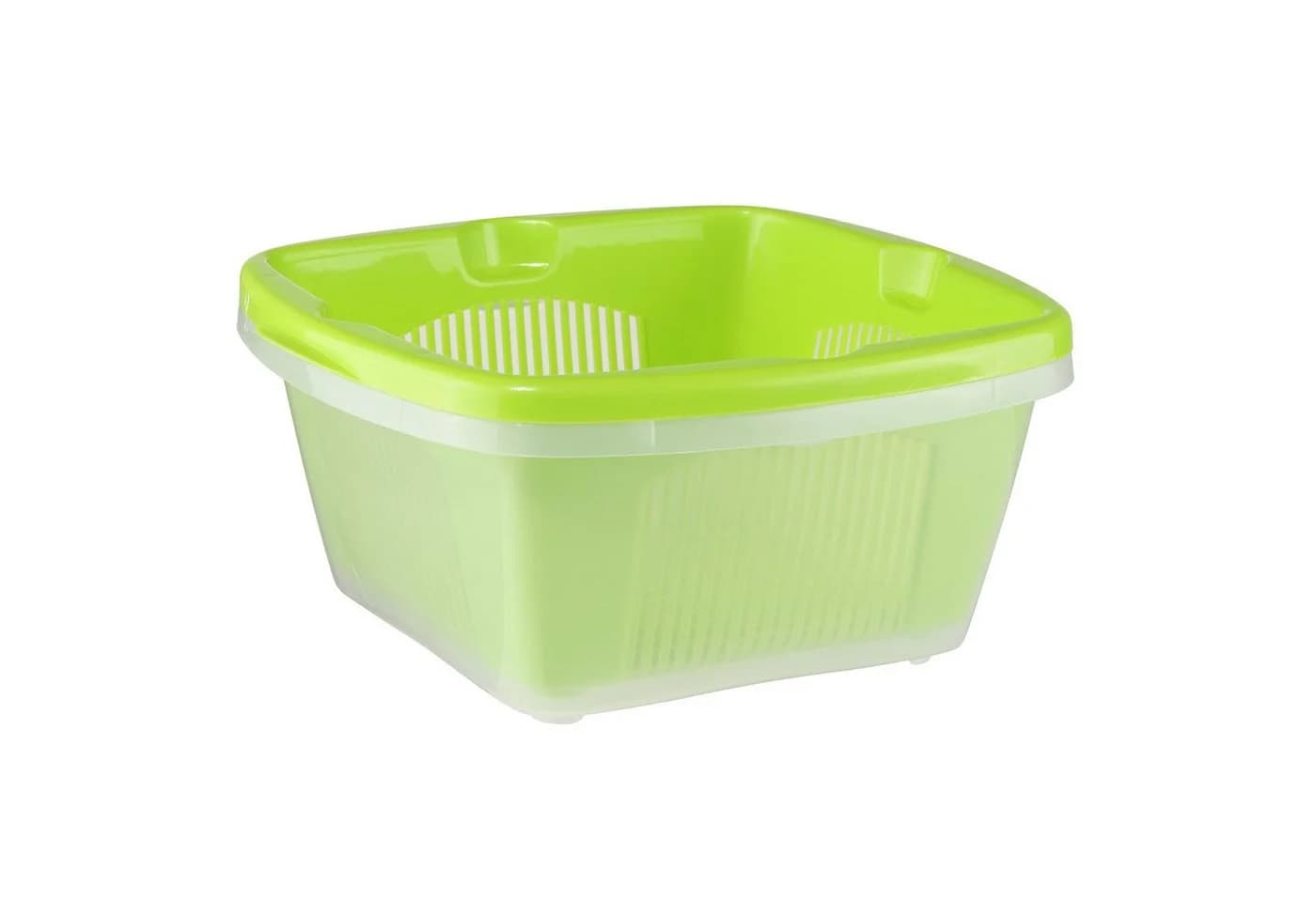 Haushalt International Schüssel mit Abtropfsieb Transparent/Grün