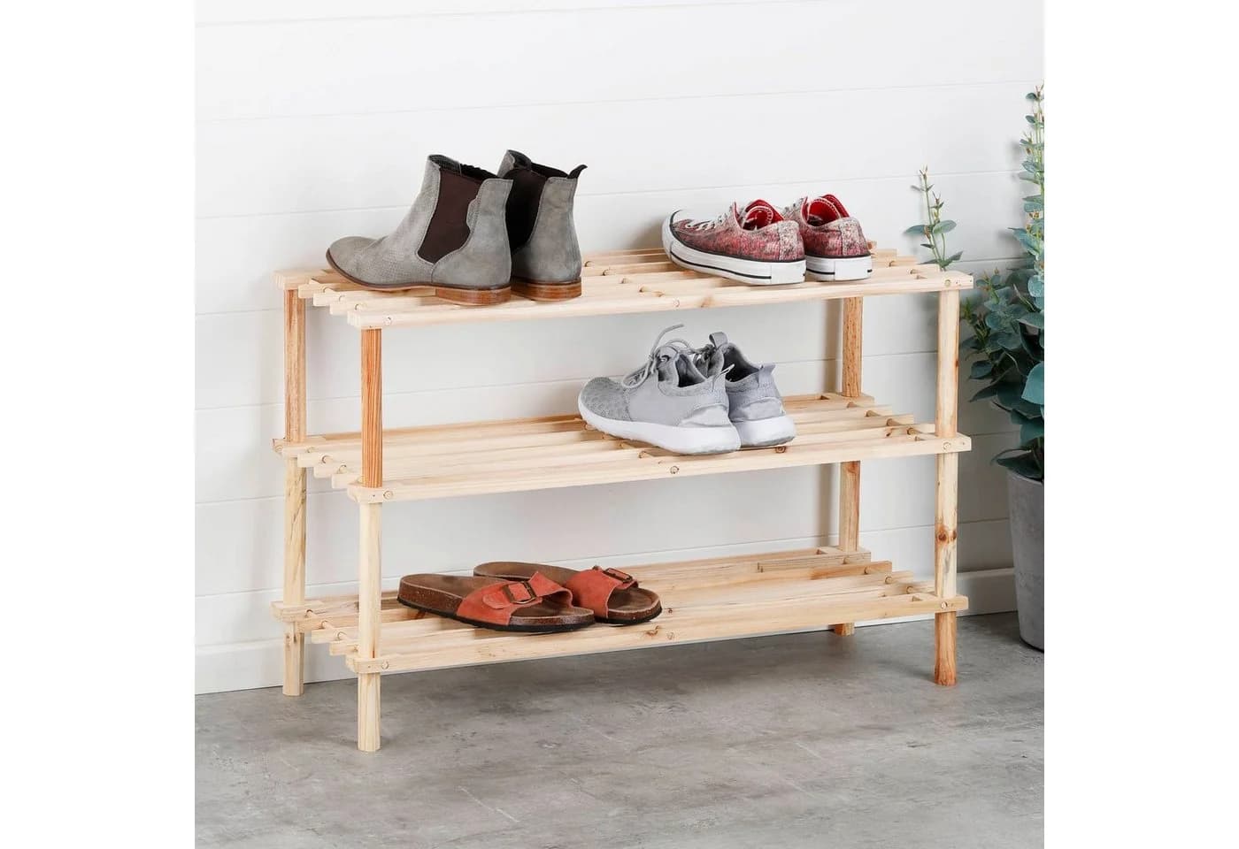 Haushalt International Schuhregal 3 Böden Kieferholz FSC®