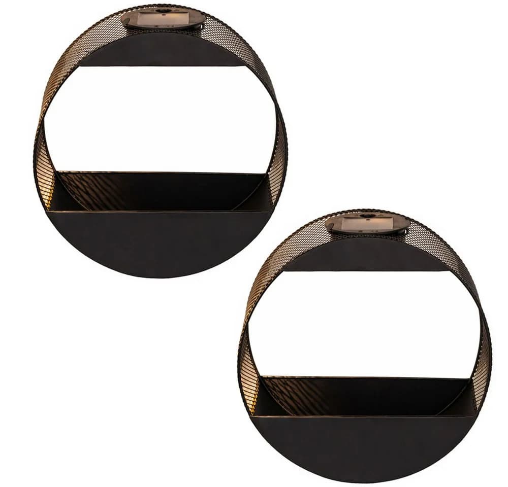 Haushalt International Solar Wandlampe mit Pflanzgefäß Schwarz 2er Set