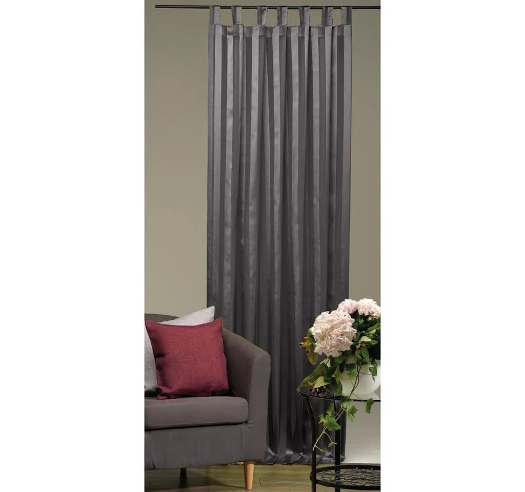 Arsvita Vorhang Grau Streifen Polyester Halbtransparent