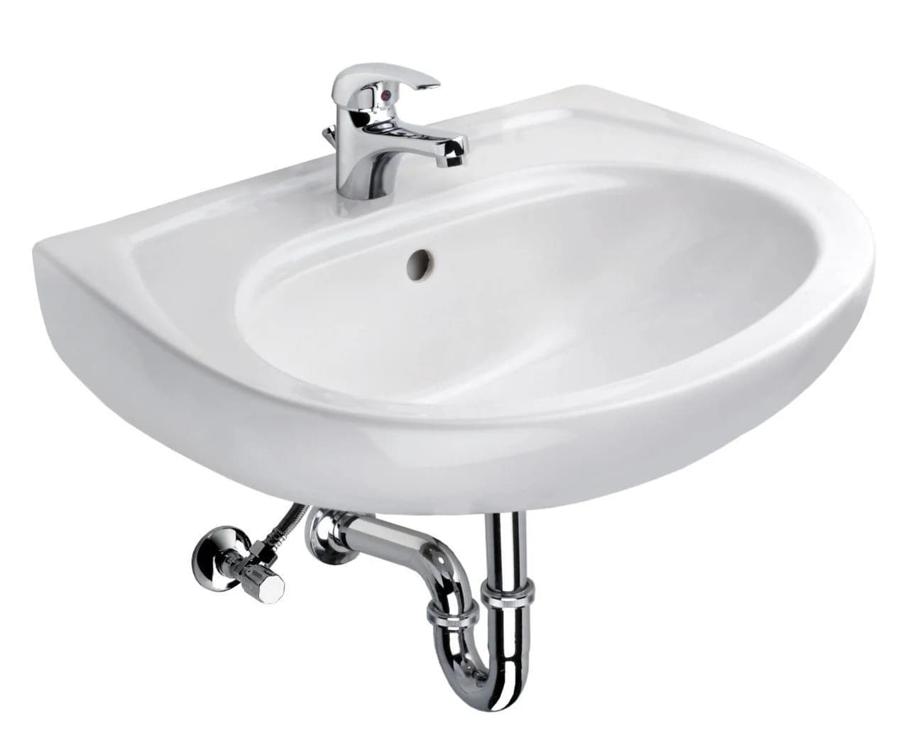CORNAT Waschtisch-Komplett-Set 60 cm Weiß mit Armatur