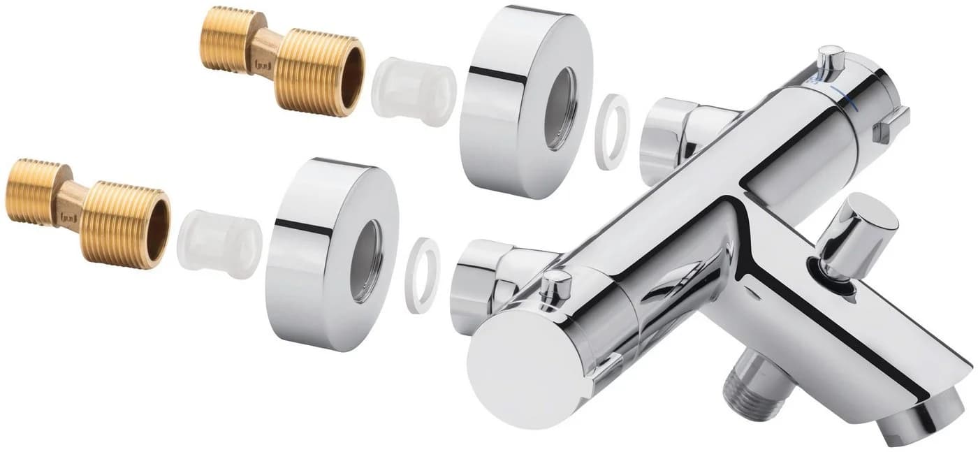 CORNAT Badarmatur Alan Messing verchromt Silber Luftsprudler