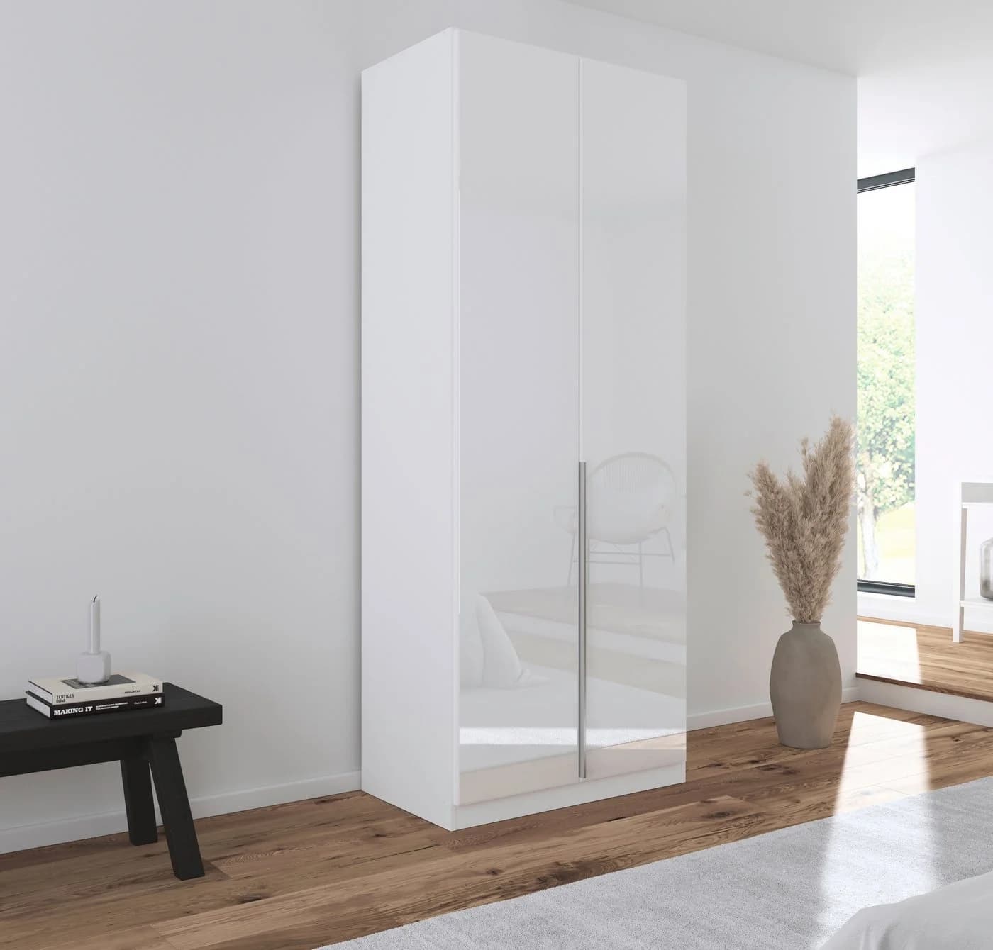 OTTO HOME AGORDO Drehtürenschrank mit Glasfront Weiß