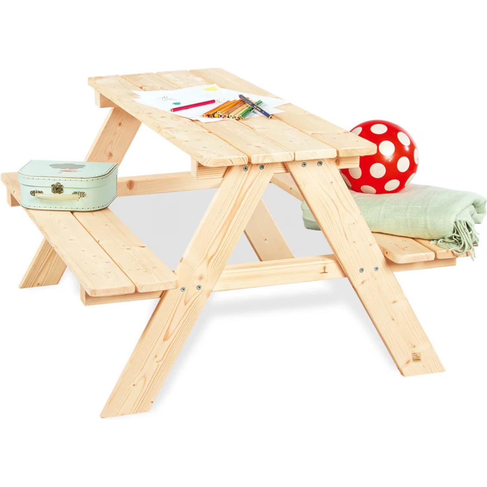 Pinolino® Kindersitzgruppe Nicki für 4 - Massivholz Tisch & 2 Bänke