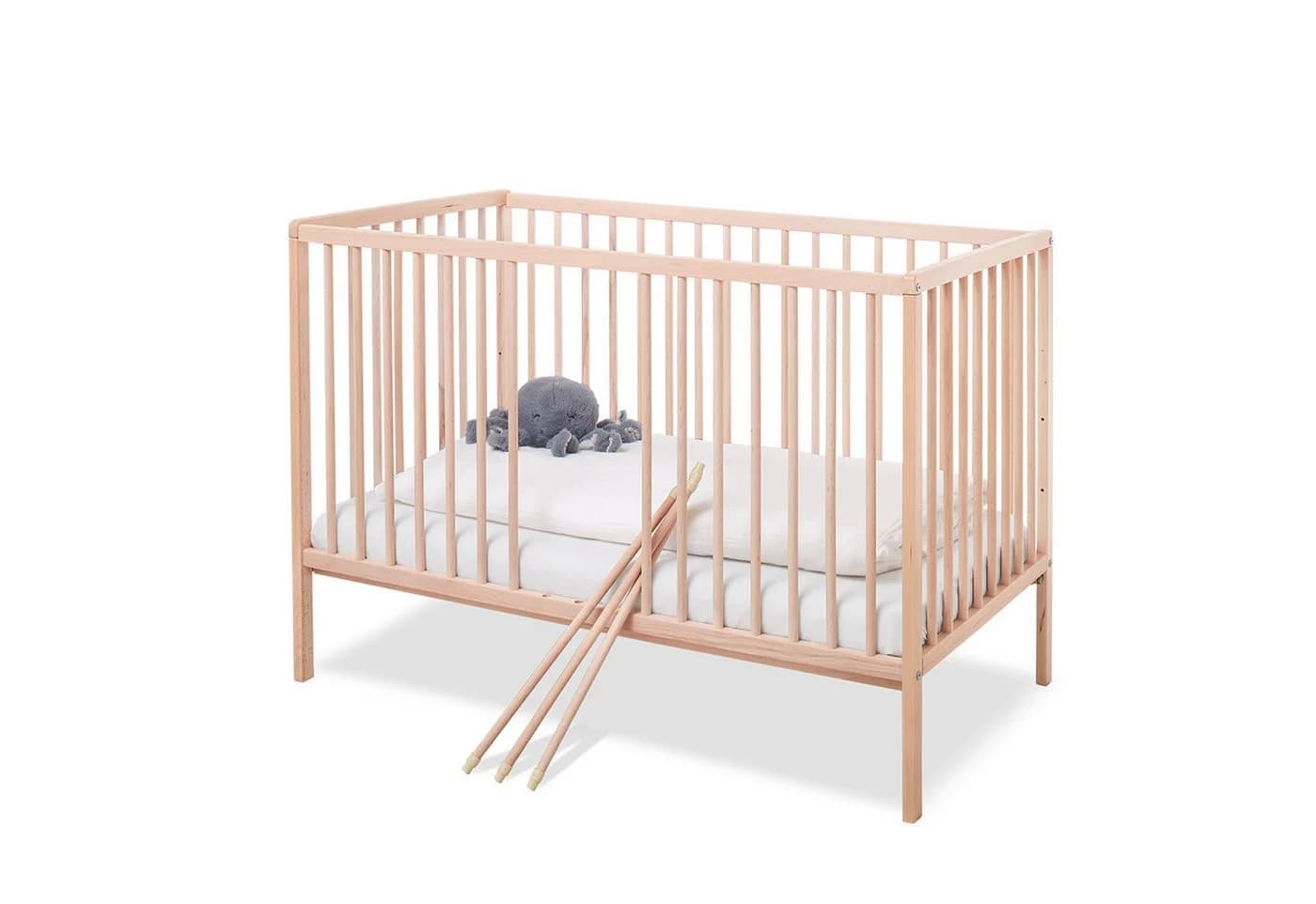 Pinolino Babybett Hanna Massivholz Buche unbehandelt