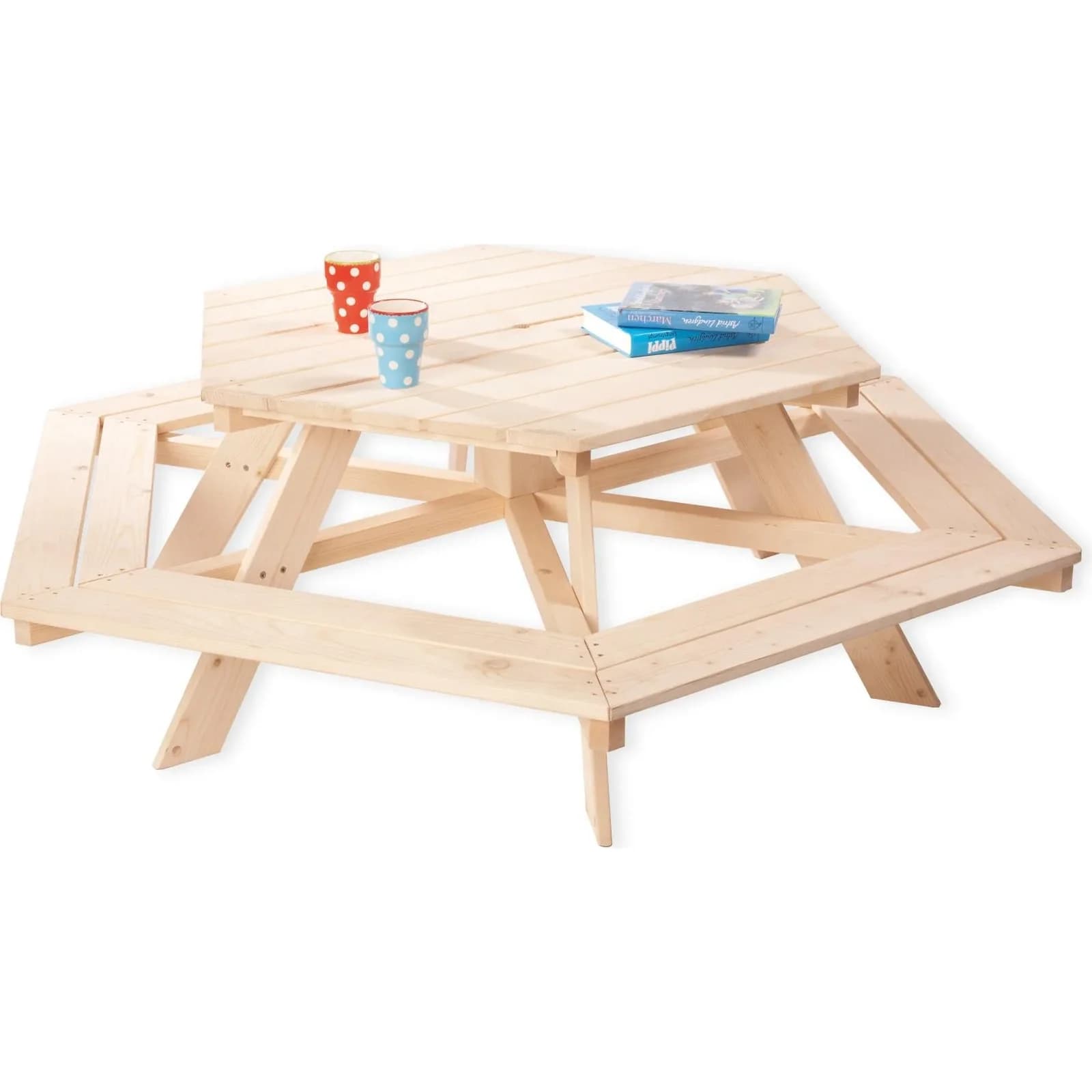 Pinolino® Kindersitzgruppe Nicki 6-eckig Massivholz
