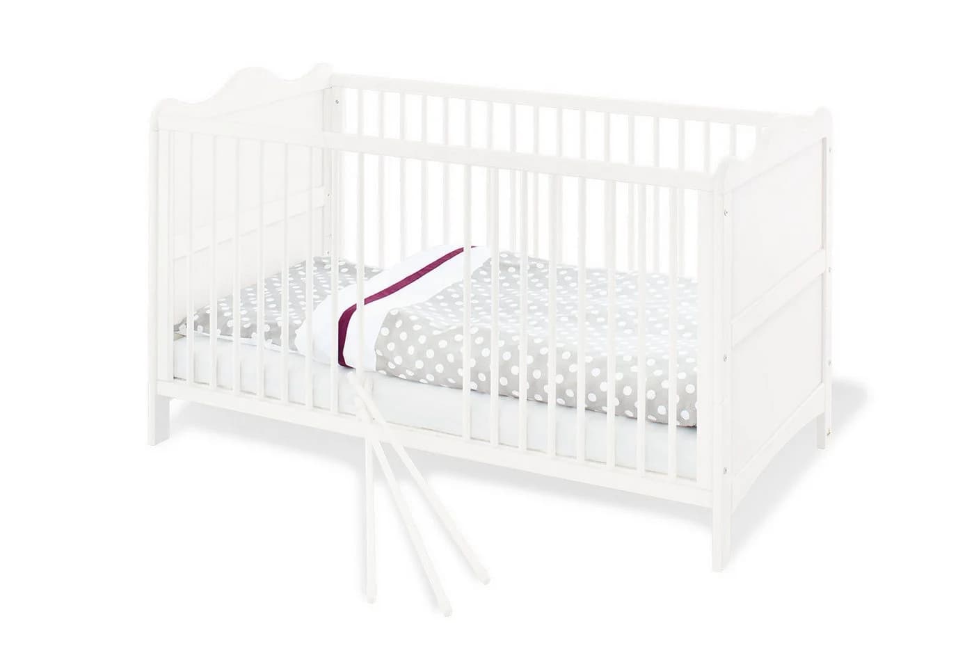 Pinolino Babybett Florentina weiß Kiefer umbaubar höhenverstellbar
