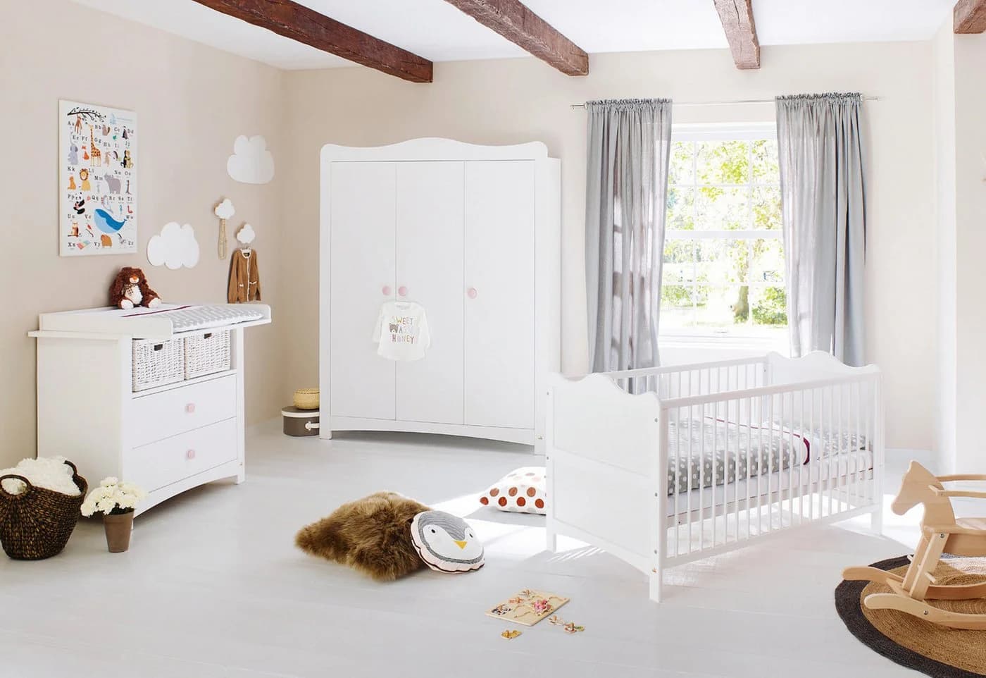 Pinolino Babymöbel-Set Florentina 3-tlg. Weiß Kinderzimmer
